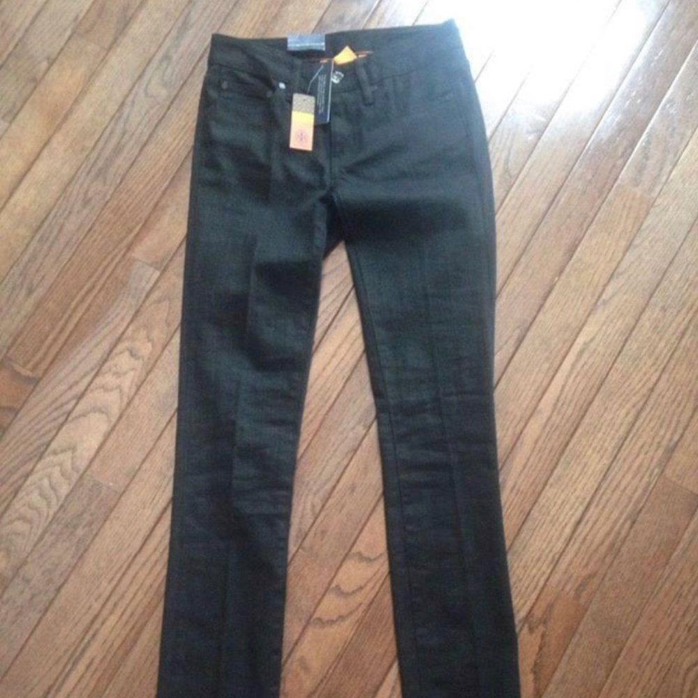NWT Tory Burch Black Denim Skinny Jeans Size 24